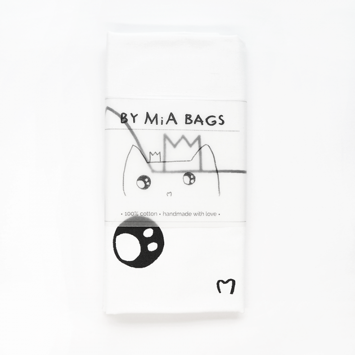 Cat princess cotton tote bag