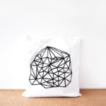 Geometric cotton tote bag