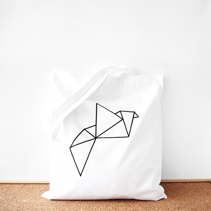 Origami cotton tote bag