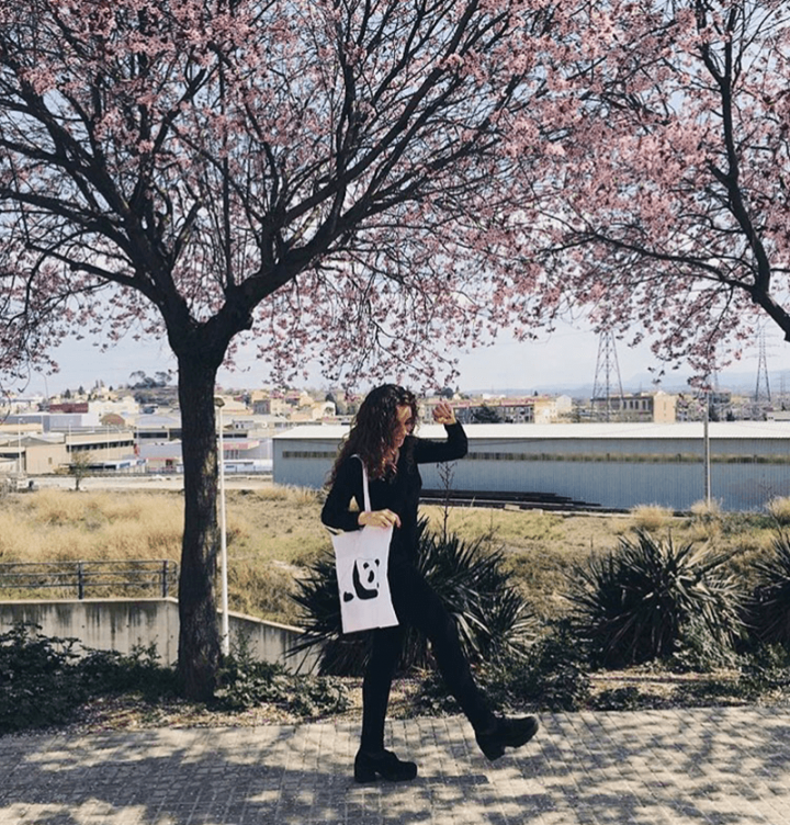 Panda cotton tote bag