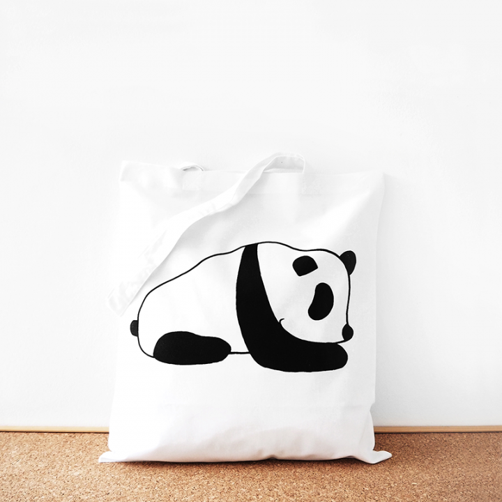 Panda cotton tote bag