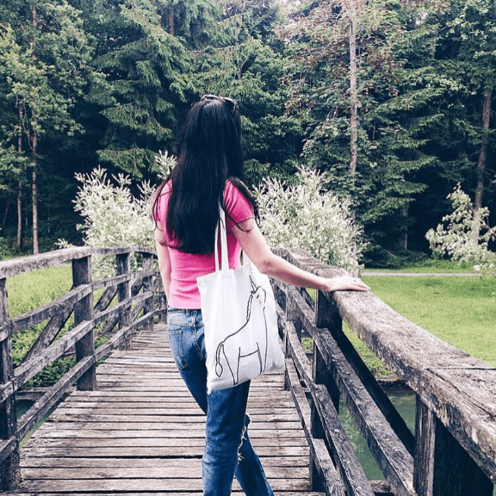 Unicorn cotton tote bag