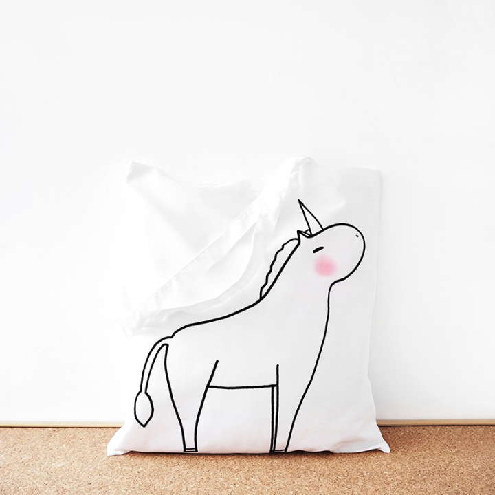 Unicorn cotton tote bag
