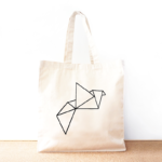 Origami organic cotton tote bag