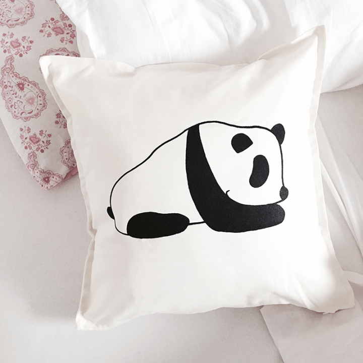 Panda cotton cushion cover