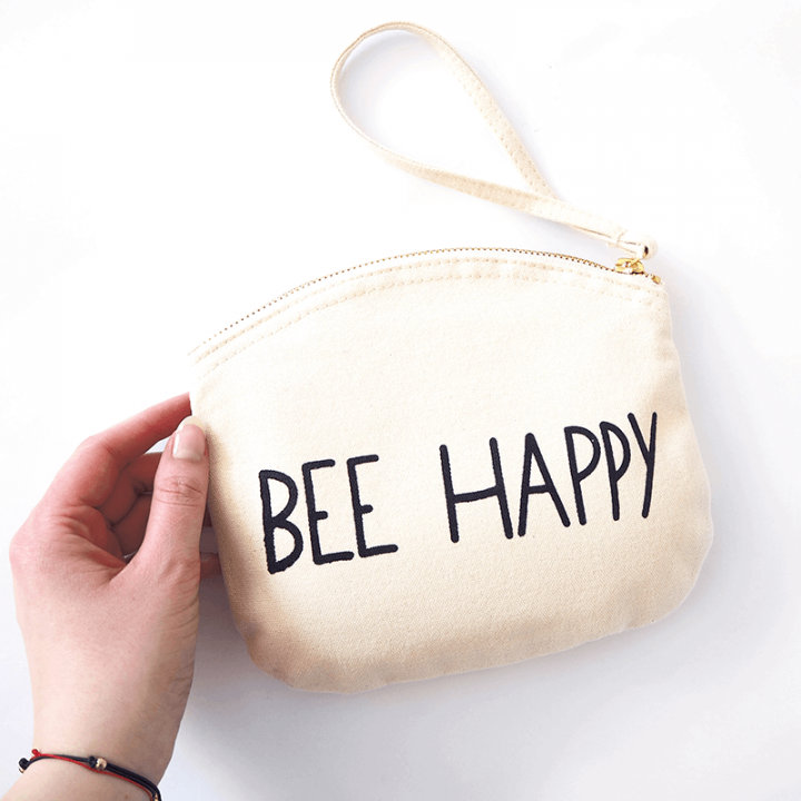 Bee cotton pouch bag