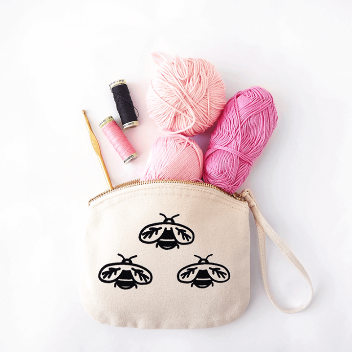 Bee cotton pouch bag