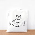 Black fox cotton tote bag