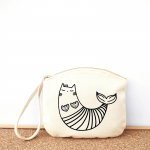 Sea kitty cotton pouch bag